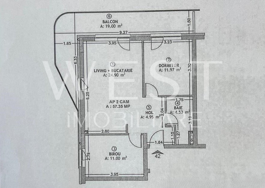 OCAZIE! Apartament 3 camere | 57.4mp + 19mp balcon | Eroilor Residence