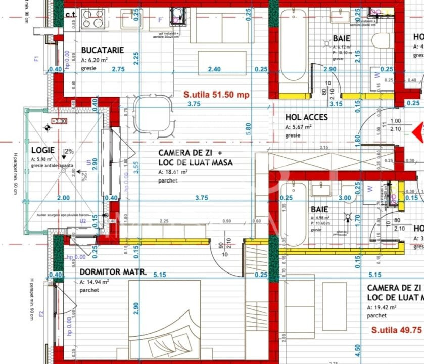 Apartament 2 camere 51mp+6 balcon! Finisat! Bloc nou Eroilor! Parcare!