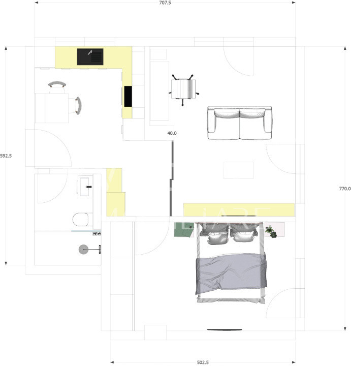 Apartament 2 camere, 48 mp, terasa 20 mp, parcare, zona Nicolae Steinhardt