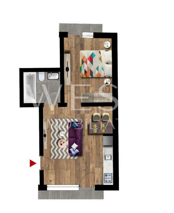 Apartament 2 camere, mobilat, utilat, parcare, zona Terra