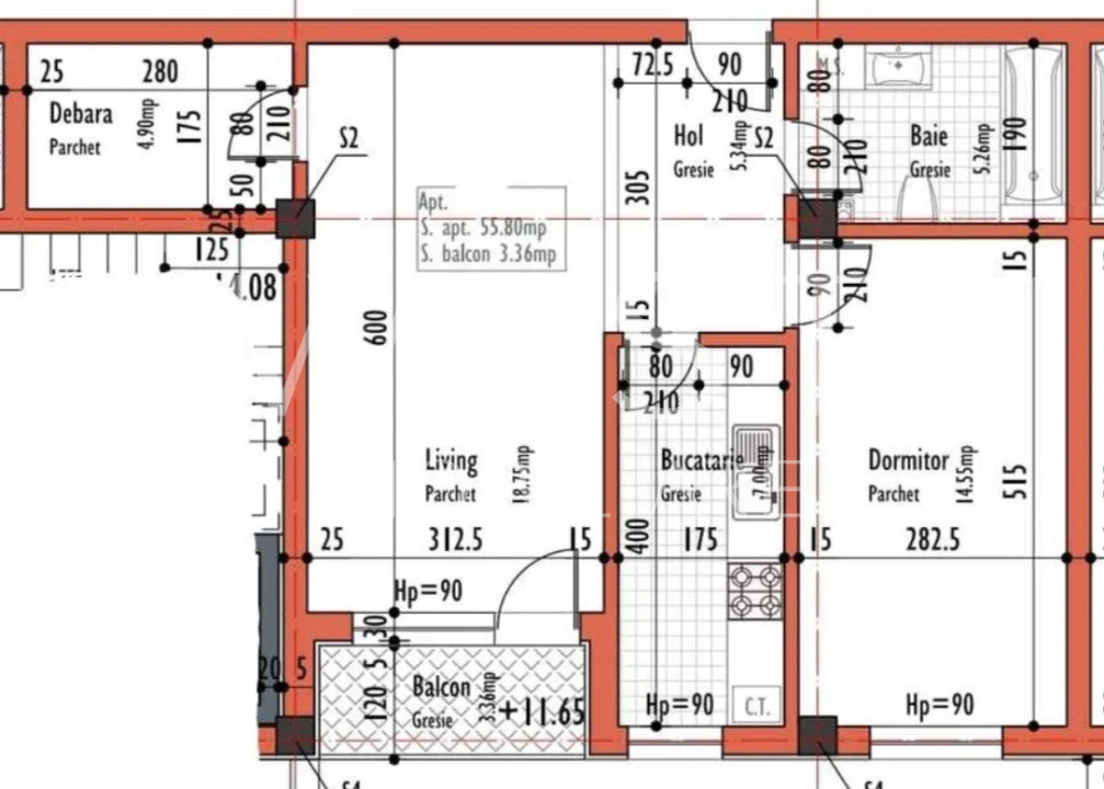 Apartament 2 camere + dressing, 56mp/La cheie /Zona Taietura Turcului