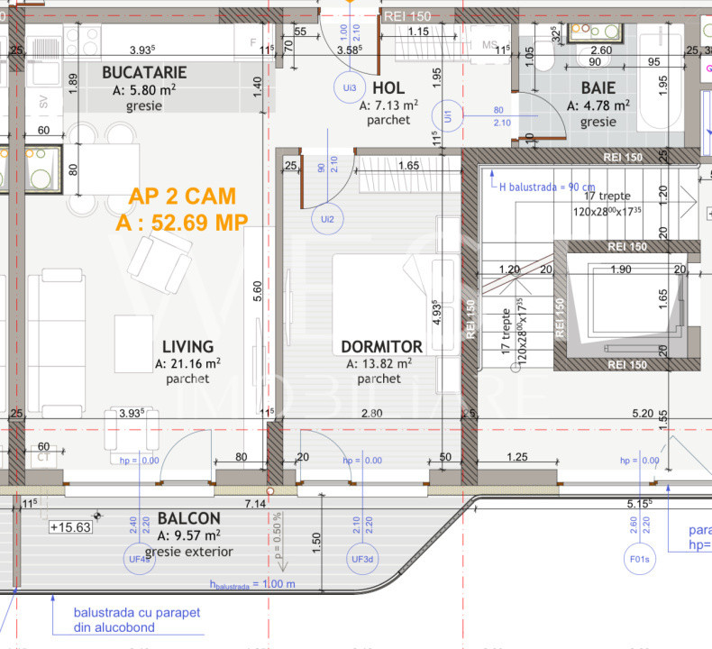 Ap 2 camere 53mp+10m TERASA | Str. Eroilor | Langa MALL | BLOC CU LIFT