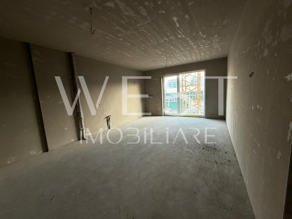 Apartament 2 camere, bloc nou, semifinisat – 47,9 mp utili, balcon, etaj 3, zona