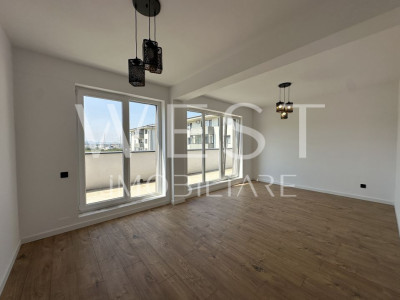 Apartament finisat l bloc nou l terasa 30 mp l zona Urusagului