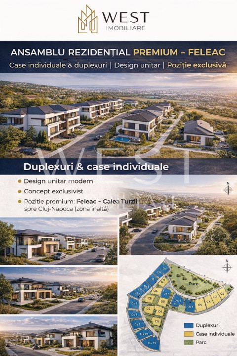 Parcele de teren cu autorizatie l case individuale/duplexuri l Feleac 