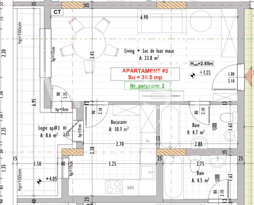 Apartament STUDIO 39mp UTIL+10mp LOGIE | Str. Eroilor 
