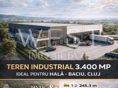 Teren intravilan l 3400 Mp l zona industriala l Baciu 