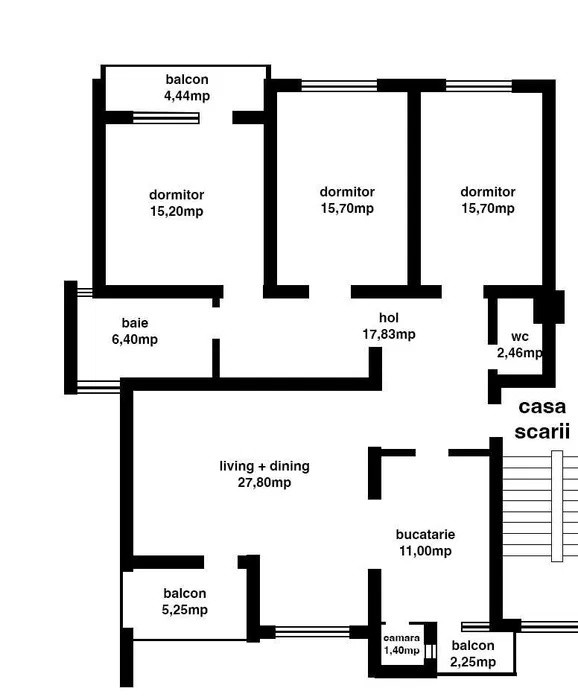 Apartament 4 camere l 125 mp utili l la cheie l curte l Andrei Muresanu