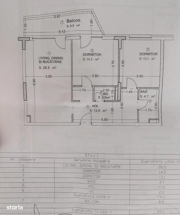 Apartament modern l decomandat l la cheie l 84,1 mp l parcare l Sopor