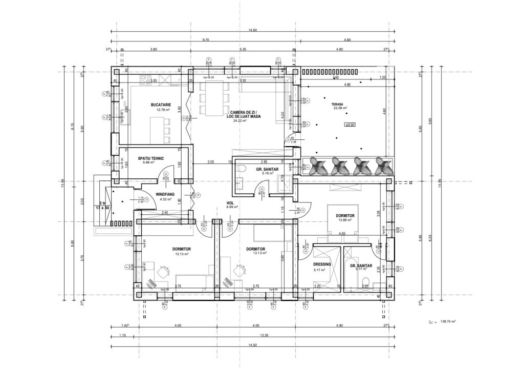 Teren autorizat 3 case individuale | 2500mp | UTILITATI LA PARCELA