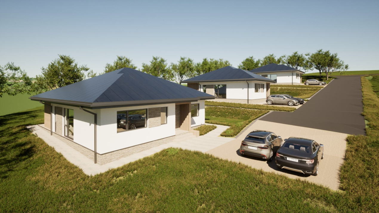 Teren autorizat 3 case individuale | 2500mp | UTILITATI LA PARCELA