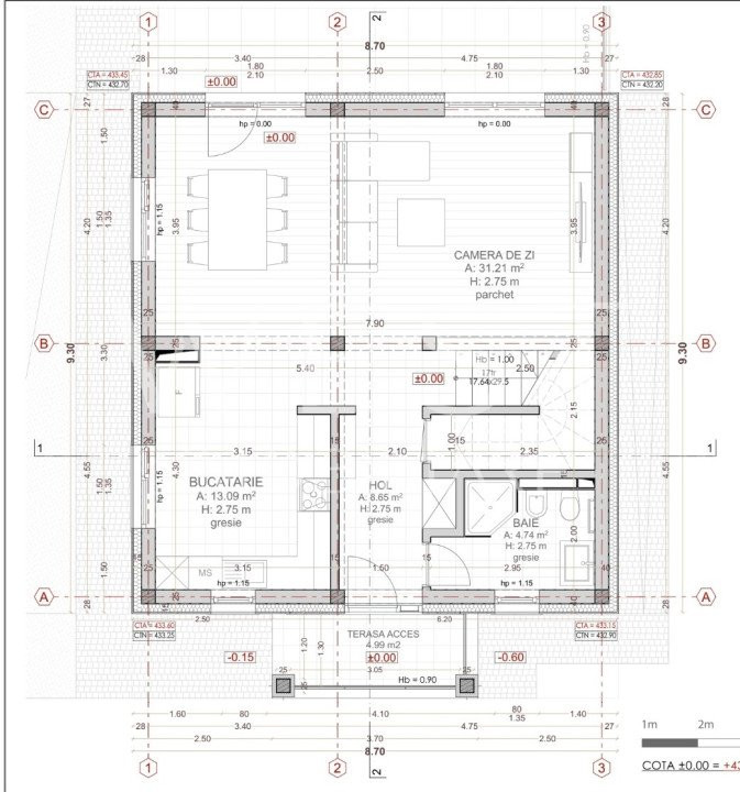 Casa individuala P+E, 120mp! Teren 468mp! Semifinisata! Loc. Dezmir!