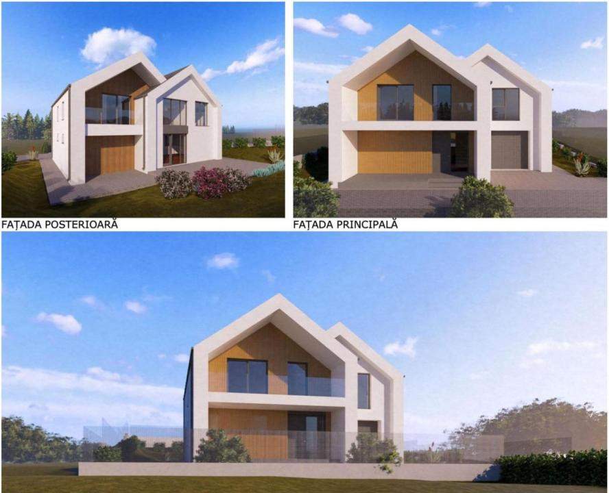 Casa moderna semifinisata, 183m2(+17m2 balcoane) si teren 786m2.