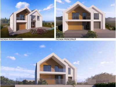 Casa moderna semifinisata, 183m2(+17m2 balcoane) si teren 786m2.