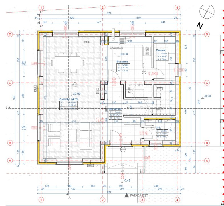 Casa individuală P+E cu 4 cam/120mp! Teren 514mp! Localitatea Chinteni