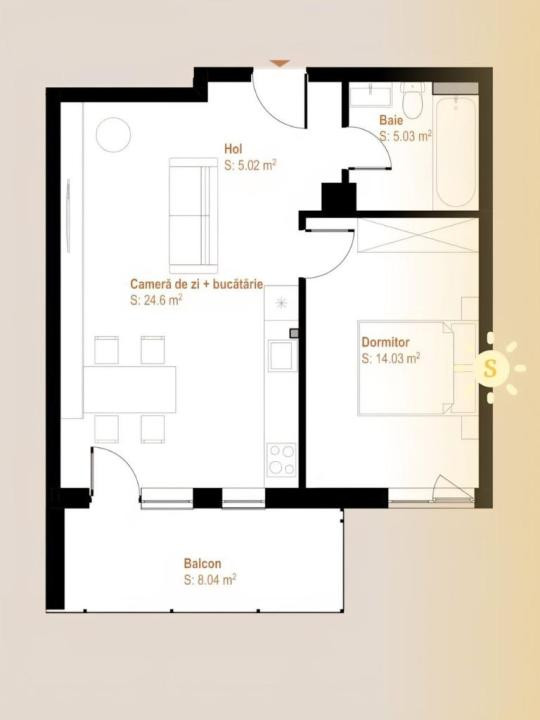 Apartament 2 camere finisaje premium l Su 48.6 mp l zona VIVO URBANO