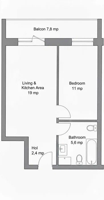 Apartament 2 camere finisat modern l Su 38 mp l bloc nou 2026 l Terra