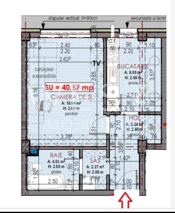 Apartament 1 camera | 41mp | zona Urusagului | Finisat | Parcare