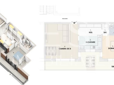 Penthouse 63mp+30mp terasa! Zona Tineretului! Parcare inclusa! Cu CF!