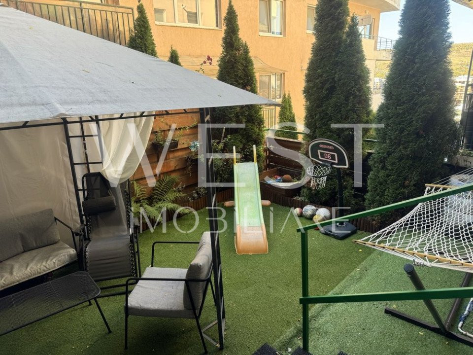Apartament 3 camere in spate la Vivo! 58mp+35mp gradina Mobilat/Utilat