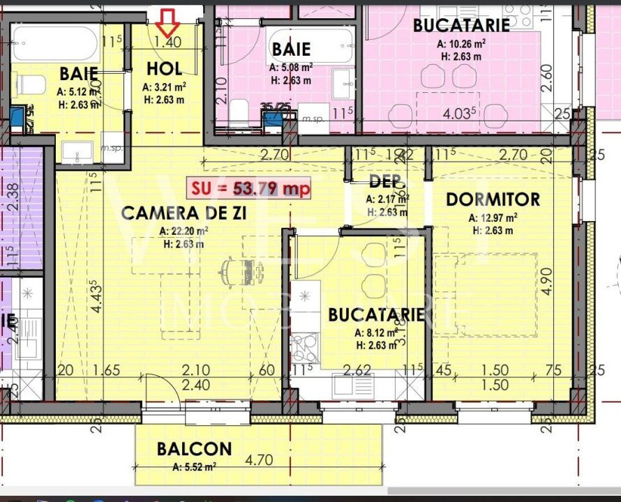 Apartament 3 cam! Semifinisat! Bloc nou! Parcare inclusa! Urusagului!