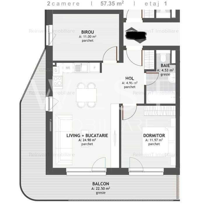 Apartament de 3 camere+27mp terasa! Str. Eroilor! Semifinisat! Cu CF!