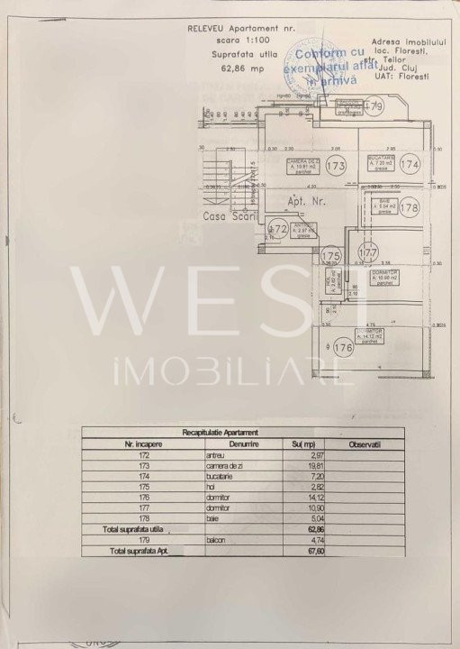 Apartament 3 camere mobilat si utilat | 63mp | Zona Teilor | Parcare